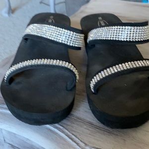 Ladies bling wedge sandals